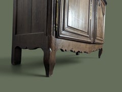 French Provincial Louis XV Two-Part Oak Bibliotheque, Glazed Doors, 1800s