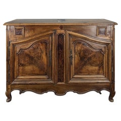 Louis XV Provincial Walnut Buffet Bas, Two Doors, France, 18th Century