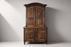 Louis XV Buffet Deux Corps, Carved Oak, Serpentine Panels, France, 1780s