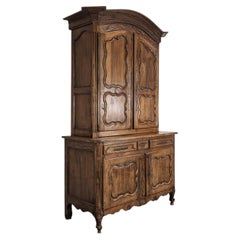 Louis XV Buffet Deux Corps, Carved Oak, Serpentine Panels, France, 1780s