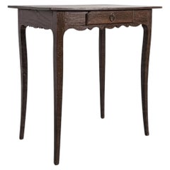 Louis XV Style Writing Table, Oak, Scalloped Apron, France, 1950s