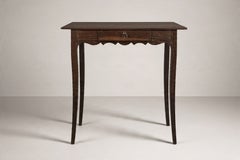 Louis XV Style Writing Table, Oak, Scalloped Apron, France, 1950s