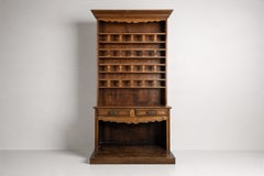 French Provincial Cherrywood Vaisselier Dresser, Carved Plate Rack, 1950s