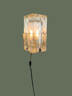 Poliarte Ice Glass Wall Sconces, Chrome, Italy, 1970s