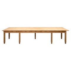 French Provincial Monastery Refectory Table, Bleached Fruitwood, 1930s