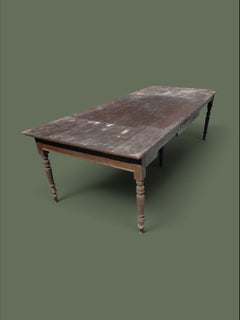 French Provincial Farmhouse Dining Table, Turned Legs, Six Legs, 1900s