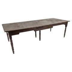 French Provincial Farmhouse Dining Table, Turned Legs, Six Legs, 1900s