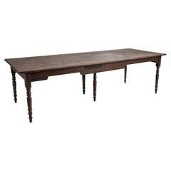 French Provincial Farmhouse Dining Table, Turned Legs, Six Legs, 1900s
