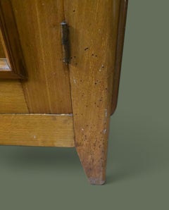 French Modernist Two-Door Wardrobe, Solid Mahogany, Paneled Doors, 1940s
