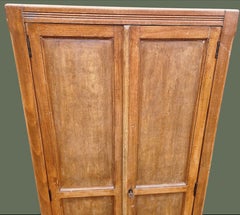 French Two-Door Wardrobe, Paneled Hardwood, Fielded Panels, 1940s