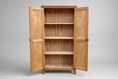 French Two-Door Wardrobe, Paneled Hardwood, Fielded Panels, 1940s