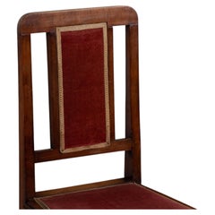 Set of Five Art Deco Mahogany Dining Chairs, France, 1920s