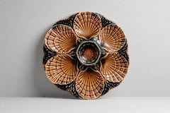 Sarreguemines Majolica Oyster Plate, Glazed Earthenware, France, 1970s