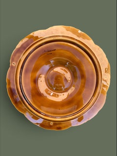 Sarreguemines French Majolica Oyster Plates, Glazed Earthenware, 1950s
