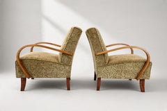 Jindrich Halabala Style Bentwood Armchairs, Beech, Czech, 1930s