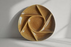 French Ceramic Fondue Plates, Swirl Motif, 1970s