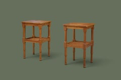 Pair of Scandinavian Modern Pine Side Tables, Two-Tier, Sweden, 1930s