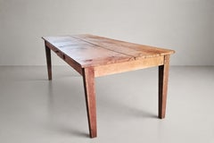 French Provincial Farmhouse Dining Table, Fruitwood, Single Drawer, 1940s