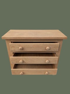 French Bleached Oak Three-Drawer Chest of Drawers, 1950s