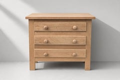French Bleached Oak Three-Drawer Chest of Drawers, 1950s