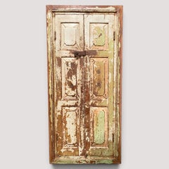 Fensterläden aus indischem Teakholz mit Rahmen, grün patiniert, 1950er Jahre