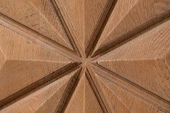 Oak Armoire with Carved Sunburst Panels, France, 1950s