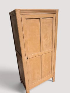French Art Deco Bonnetiere, Bleached Maple, Single Door, 1930s
