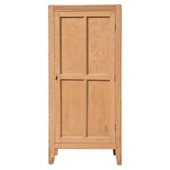 French Art Deco Bonnetiere, Bleached Maple, Single Door, 1930s