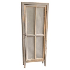 French Provincial Pine Single-Door Cupboard, Paneled Door, 1950s