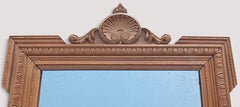Louis XVI Style Carved Wood Wall Mirror, Shell Crest, France, 1890s