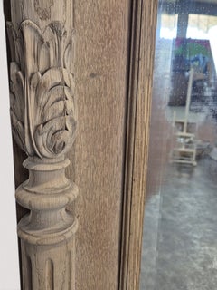 Louis XVI Style Two-Door Mirrored Armoire, Bleached Oak, France, 1900s
