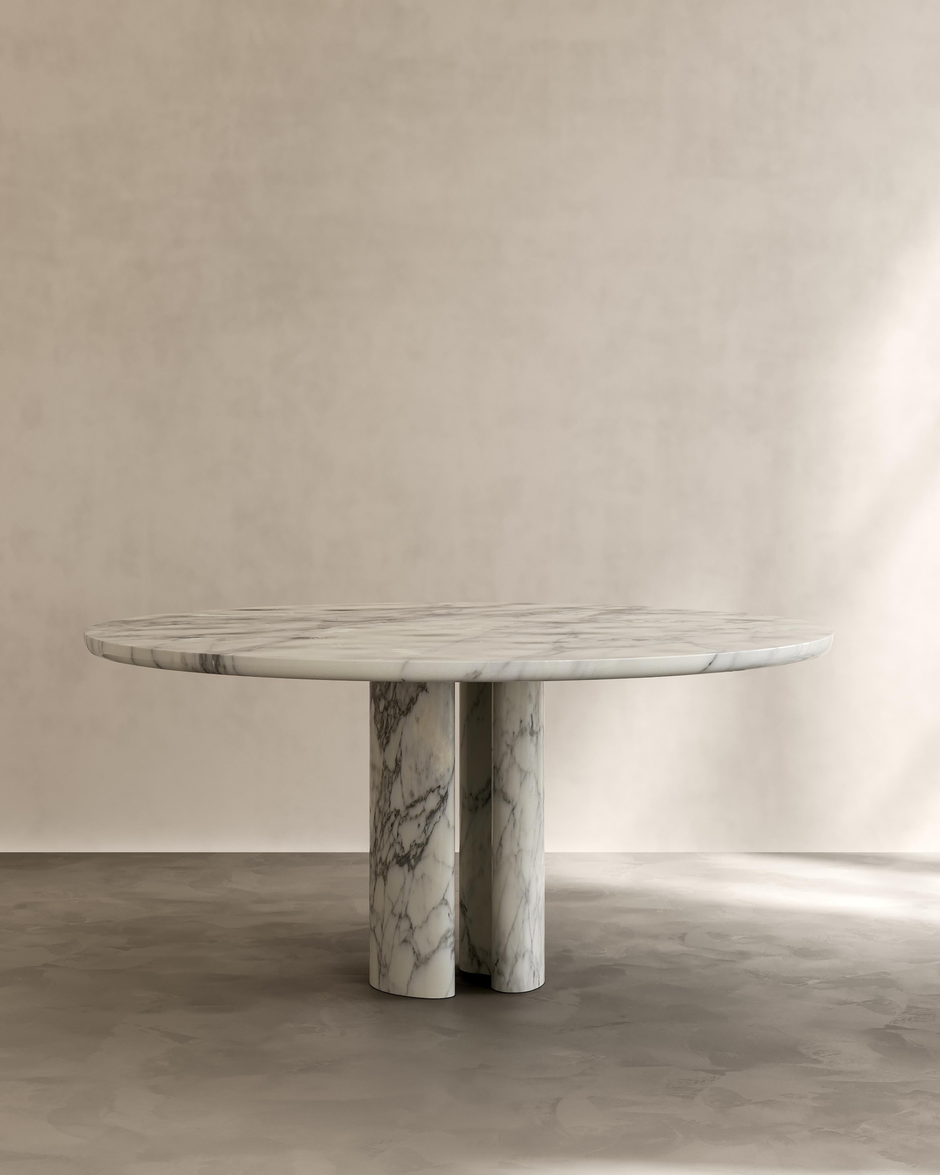 Paloma Editions Isola Table de salle à manger III Arabescato Marble