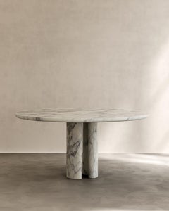 Paloma Editions Isola Table de salle à manger III Arabescato Marble