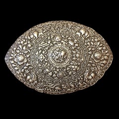 Straits Silver Gilt Belt Buckle (Peranakan / Malaysia / Singapore), 1890s.