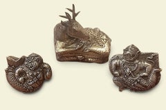 Repoussé and Chased Silver Lime Betel Boxes, Cambodia, 1920s