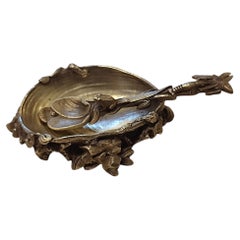 Art Nouveau Caviar Server and Spoon , Att. Marionnet, 1900s