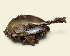 Art Nouveau Caviar Server and Spoon , Att. Marionnet, 1900s