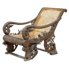 Magnificent Anglo-Indian / Burmese Carved Teak Armchair - 1880s