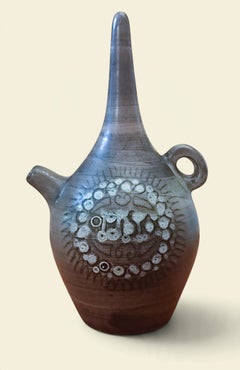Jean de Lespinasse - Oil Jar in Blue/Green Ceramic - 1950s/1960s