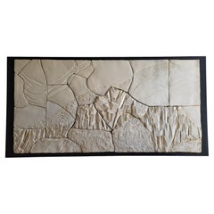 Fragmented Landscape I — Ceramic Wall Sculpture on Wood Panel
