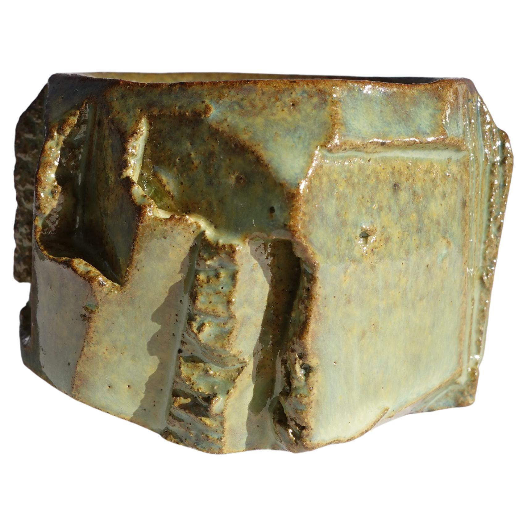 Coupe sculptée Kurinuki par Audrey Vo Van - Grès - Wabi-Sabi