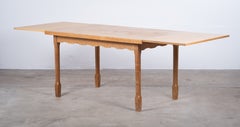 Brutalist Oak Dining Table Attributed to Henning Kjærnulf, 1960s