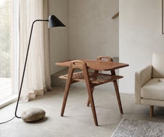 Danish Teak Serving Trolley with Woven Shelf, 1960s
