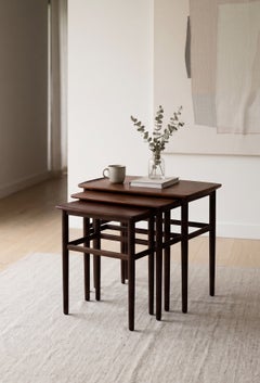 Lot de 3 tables gigognes « Danish Rosewood » de Poul Hundevad, années 1960