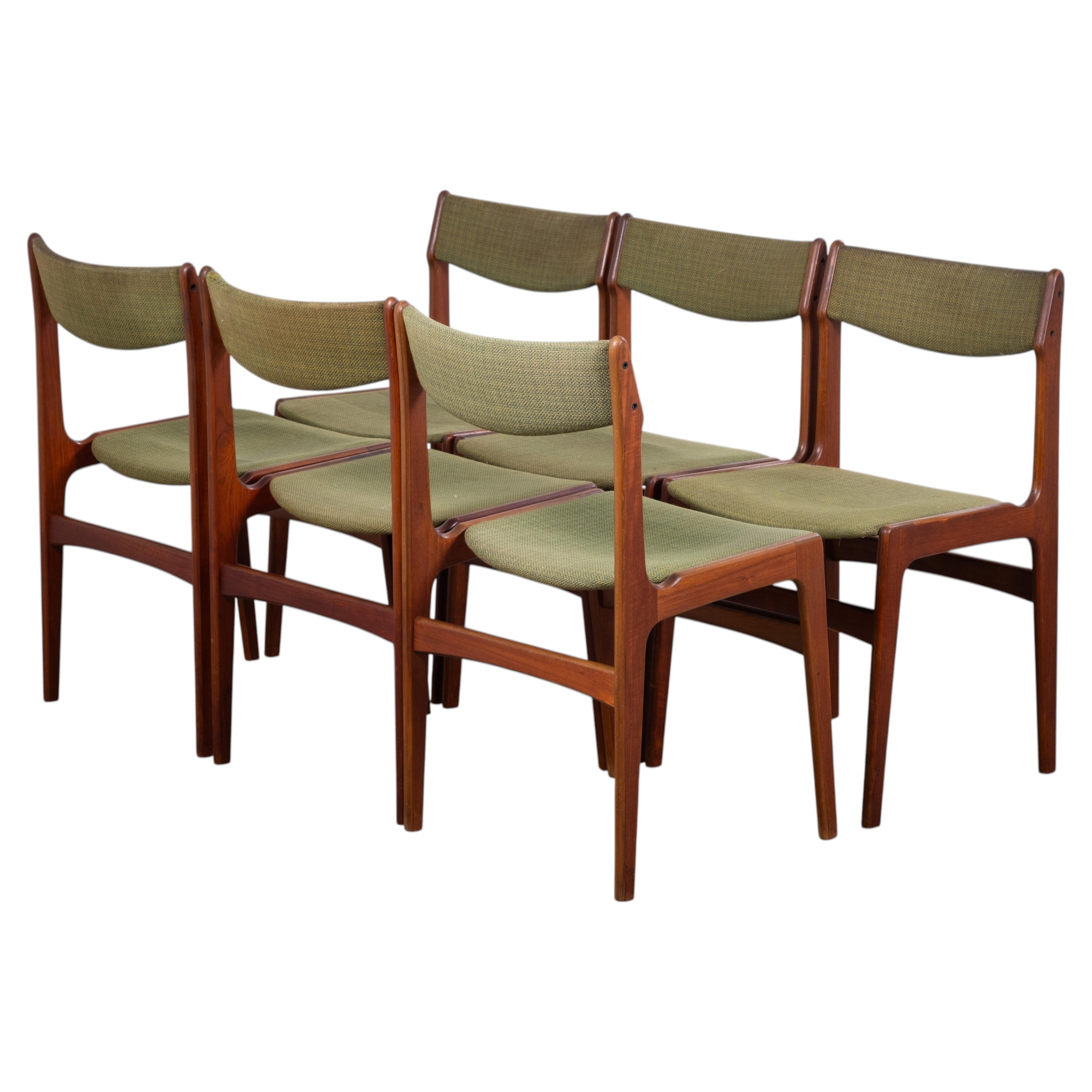 Set of 6 Danish Teak Dining Chairs Attributed to Erik Buch, 1960s