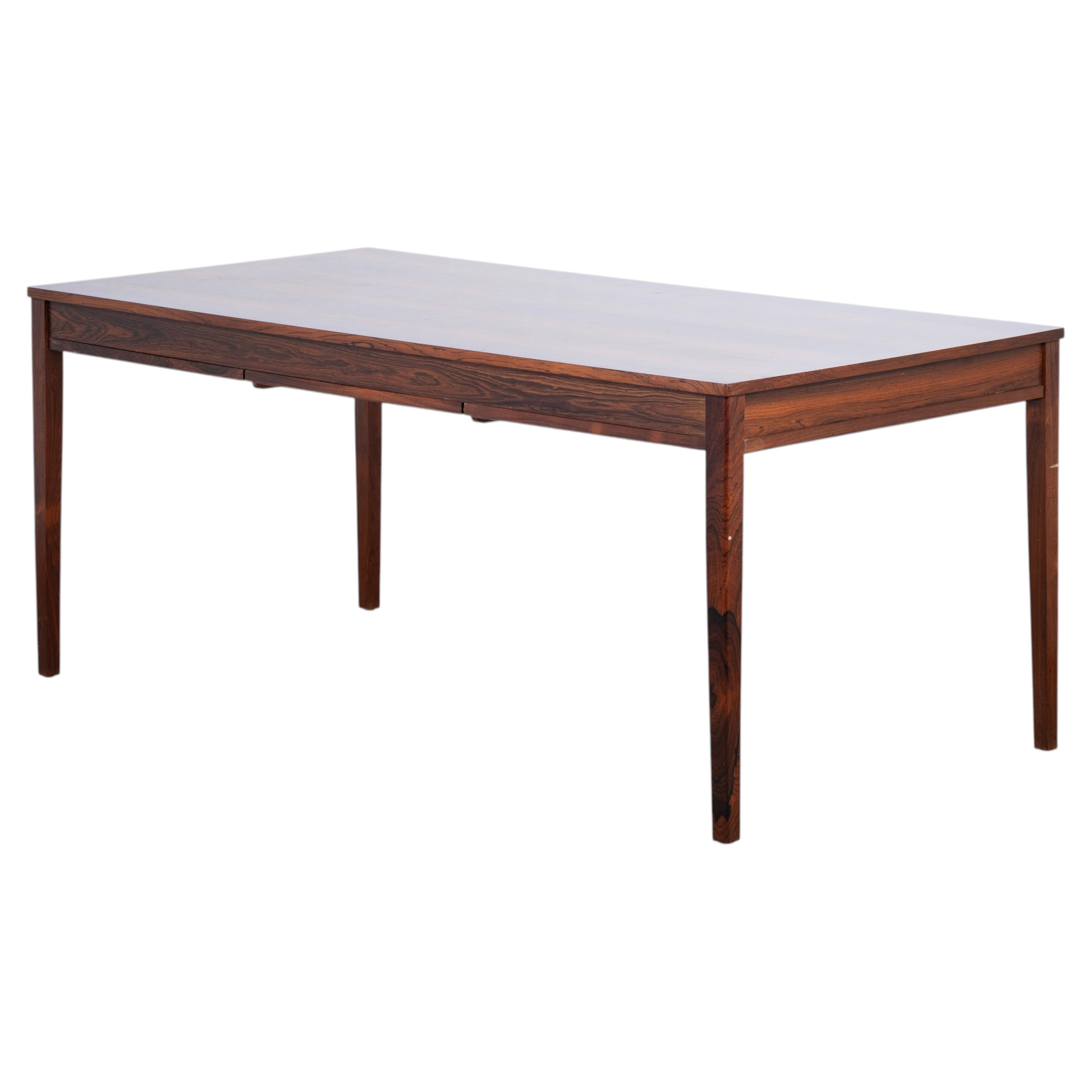 Danish Rosewood Dining Table with Black Formica Extensions, 1960s For Sale