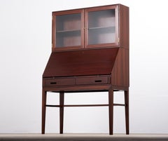 Kai Winding Mahogany Secretary and Display Cabinet for P. Jeppesen, 1950s
