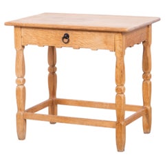 Danish Brutalist Oak Side / Bedside Table in the Style of Henning Kjærnulf, 1960