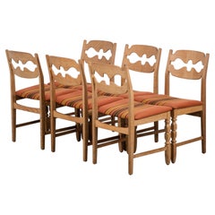 Set of 6 Original Henning Kjærnulf “Razor Blade” Oak Dining Chairs, 1960s