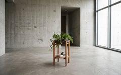 Danish Oak Plant Stand with Ceramic Bowl, Mid-1960s